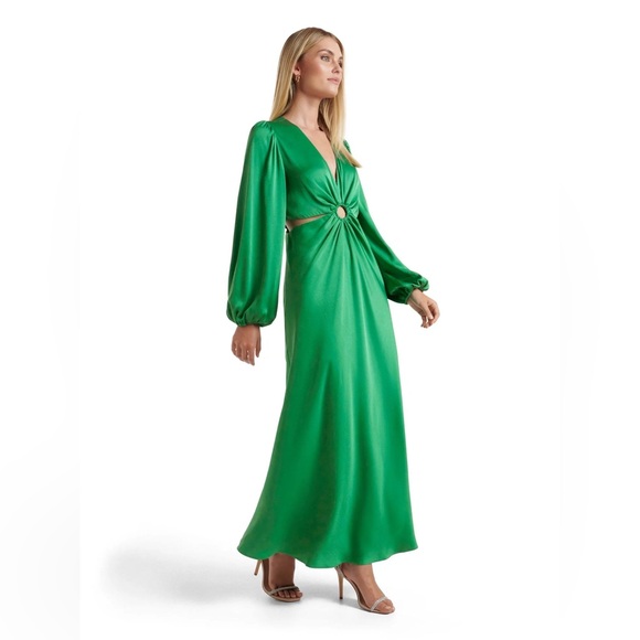 Ever New Giselle Cut-Out Satin Midi Dress US 6 - Picture 2 of 9